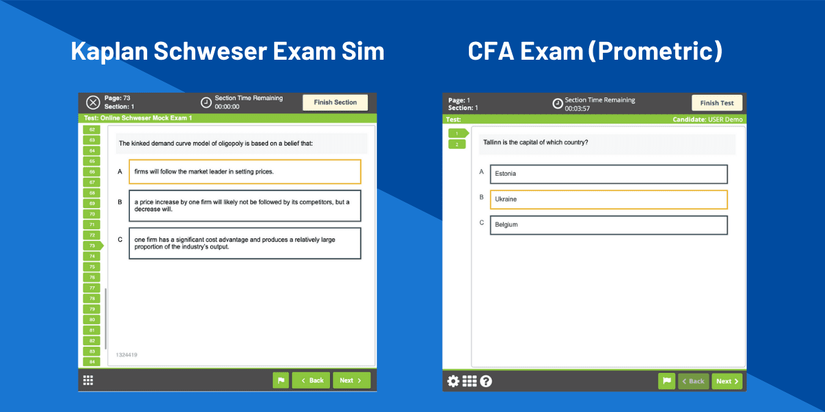 Kaplan Schweser Exam Sim: An Exam-Day CBT Experience for CFA Mock Exams 3 Picture