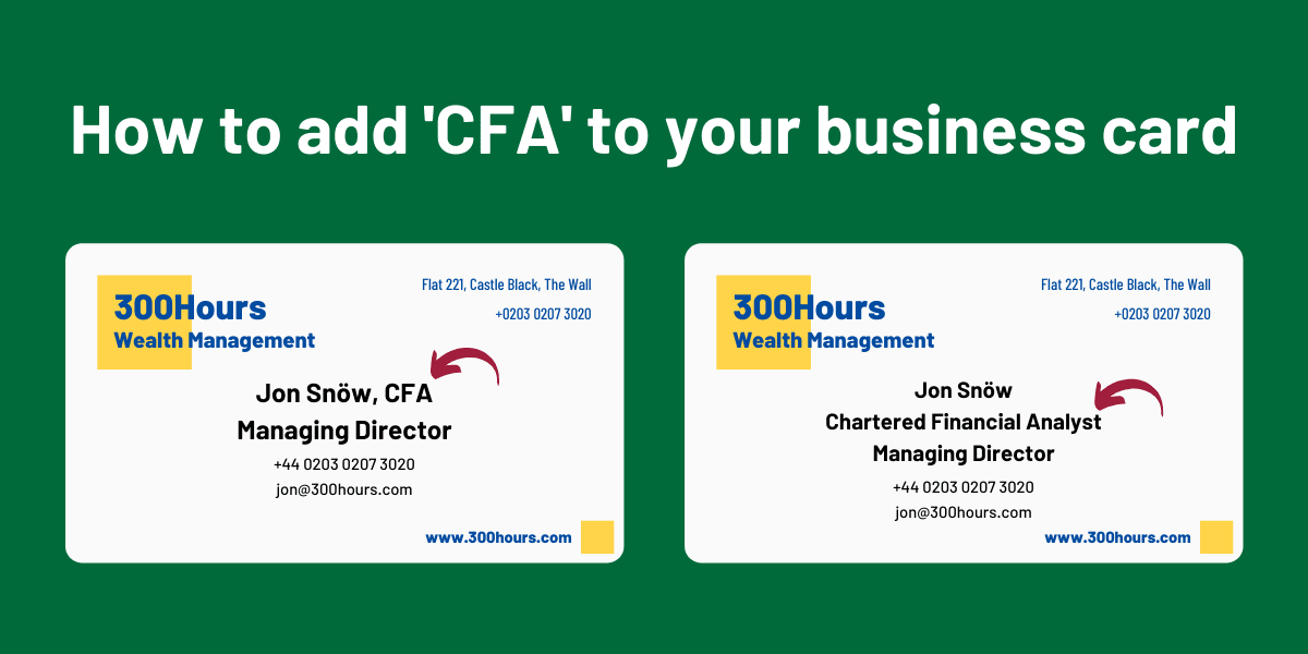 How to add CFA to your Business Card