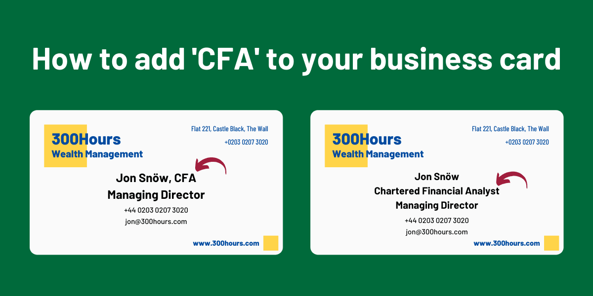 How To Properly Show CFA On Resume and LinkedIn 7 How to add CFA to your Business Card