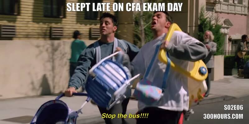 CFA Friends Memes: Late for CFA Exam