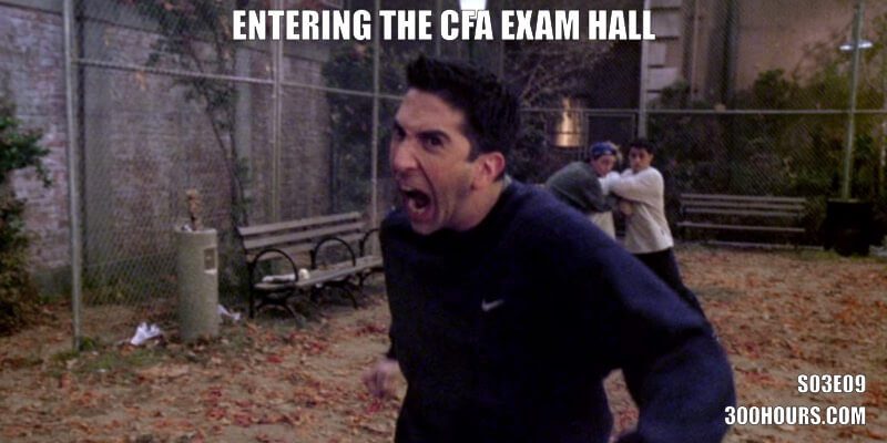 CFA Friends Meme: Entering the CFA exam hall