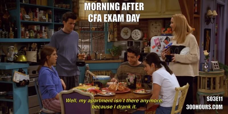 CFA Friends Meme: Celebrating after CFA exams