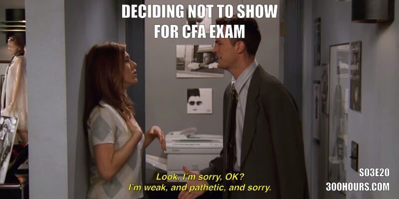 CFA Friends Meme: Not showing for CFA exam day
