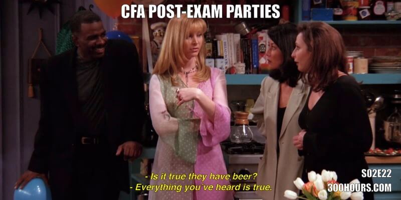 CFA Friends Memes: Post Exam Parties