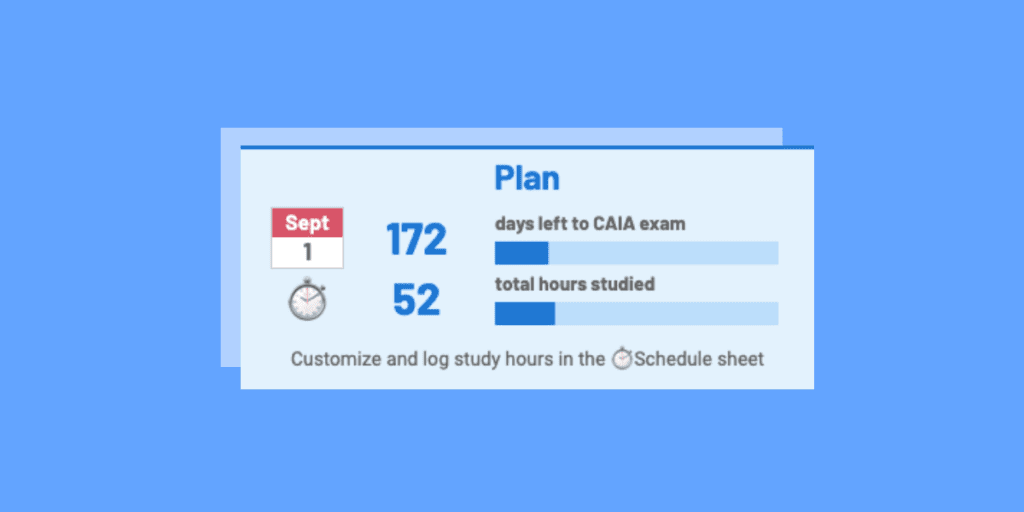 Get Your Free, Customized CAIA Study Planner Now 3 caia study planner plan feature 1