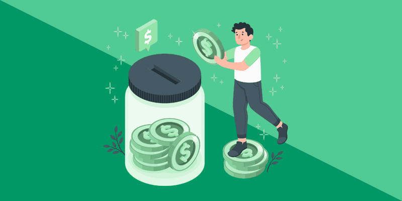 money savings jar