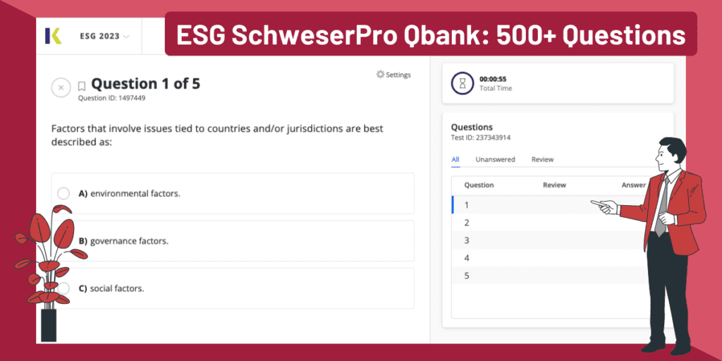Kaplan Schweser Launches Certificate in ESG Investing Course (In-Depth Review) 5 ESG SchweserPro Qbank with 500 questions
