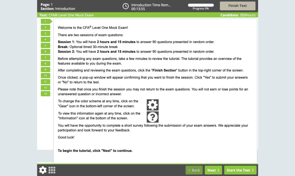 CFA Practice Pack: A Comprehensive Review 8 screencapture cinstitute prometric testing SecureAssess HtmlDelivery 2023 09 27 20 34 43