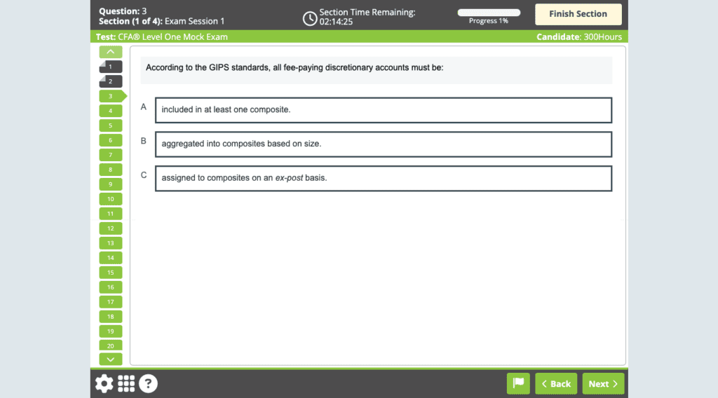 CFA Practice Pack: A Comprehensive Review 9 screencapture cinstitute prometric testing SecureAssess HtmlDelivery 2023 09 27 20 35 40